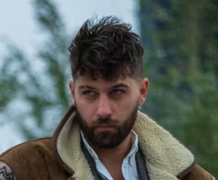 Bearded man in fur-collar coat